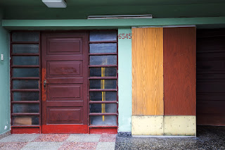 A colorful doorway in the milliflores district of Lima, Peru