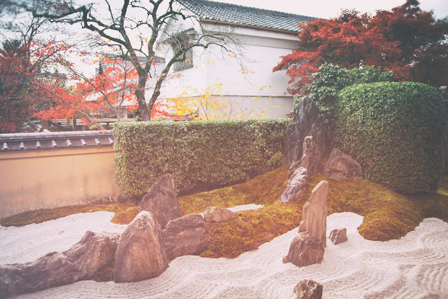 Zen rock garden, Kyoto, Japan