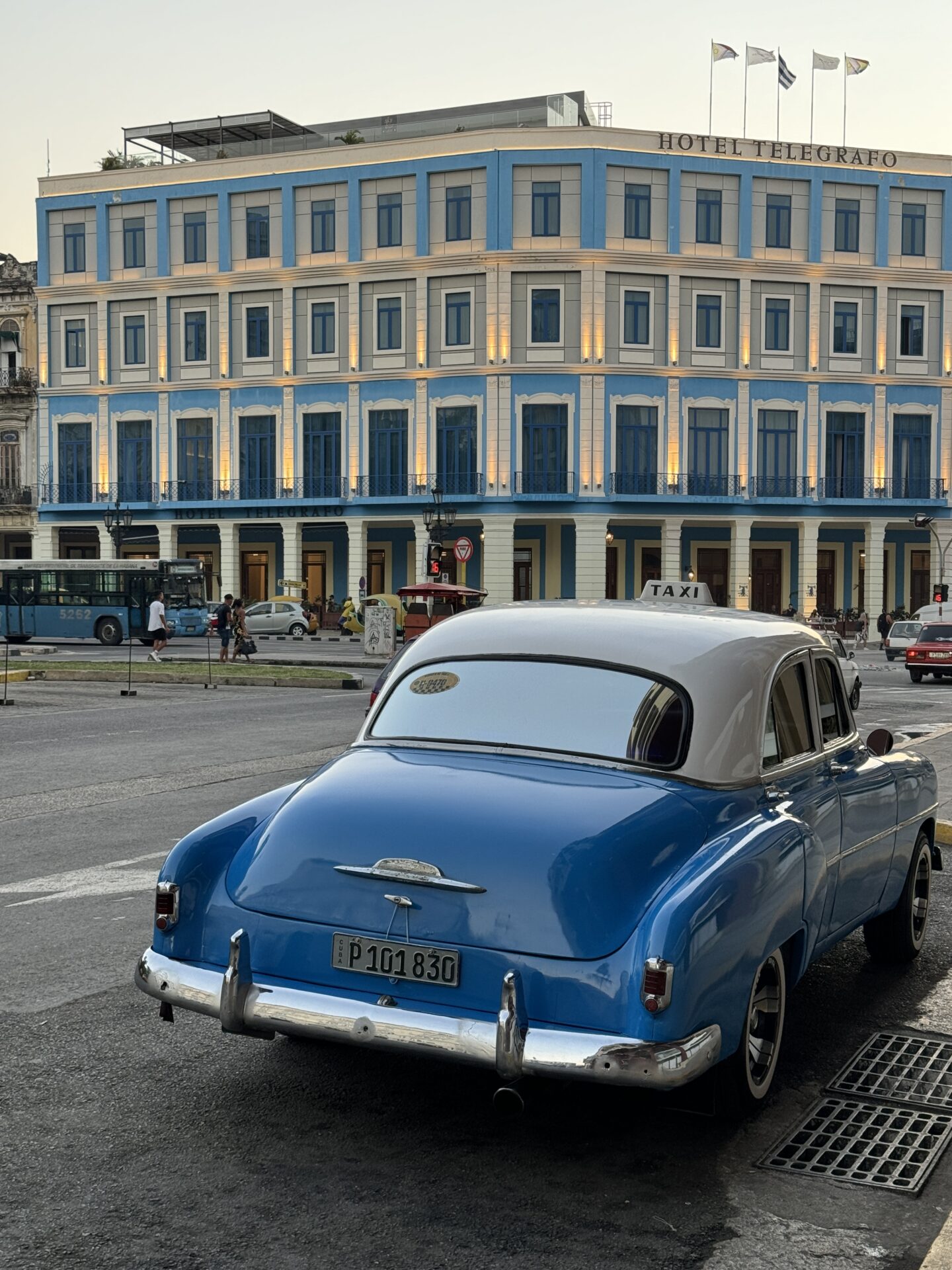 Classic 1950's car of Old Havana downtown Cuba, in front of Hotel Telegrafo, by Carol Schiraldi of Carol's Little World 