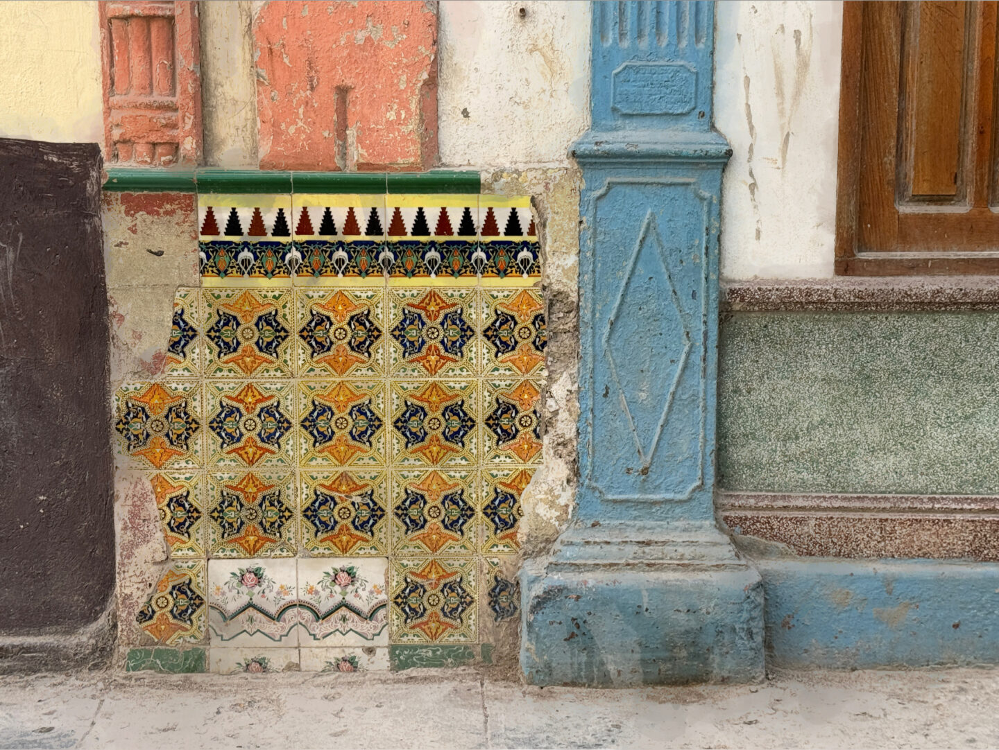 Wall remnants, a painted palette of Old Havana, Cuba by Carol Schiraldi of Carol's Little World 