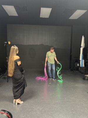 Behind the scenes of Light Painting with Josh and our model 