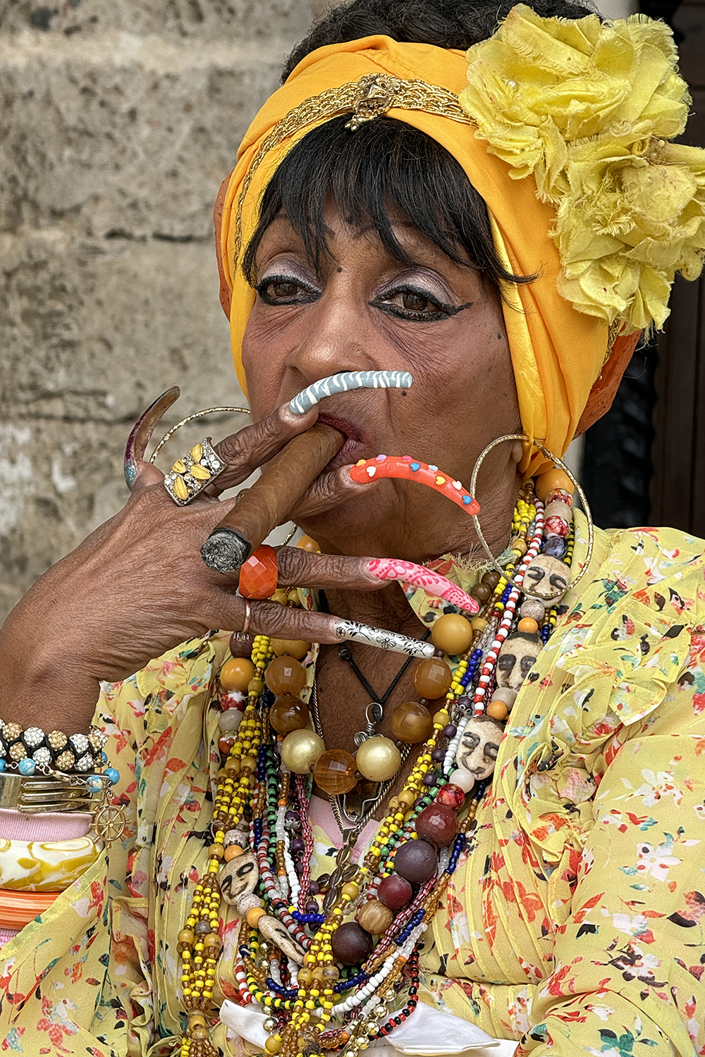 Portrait of a fortune teller in the square in Havana Cuba from the Portraits of Cuba series. 