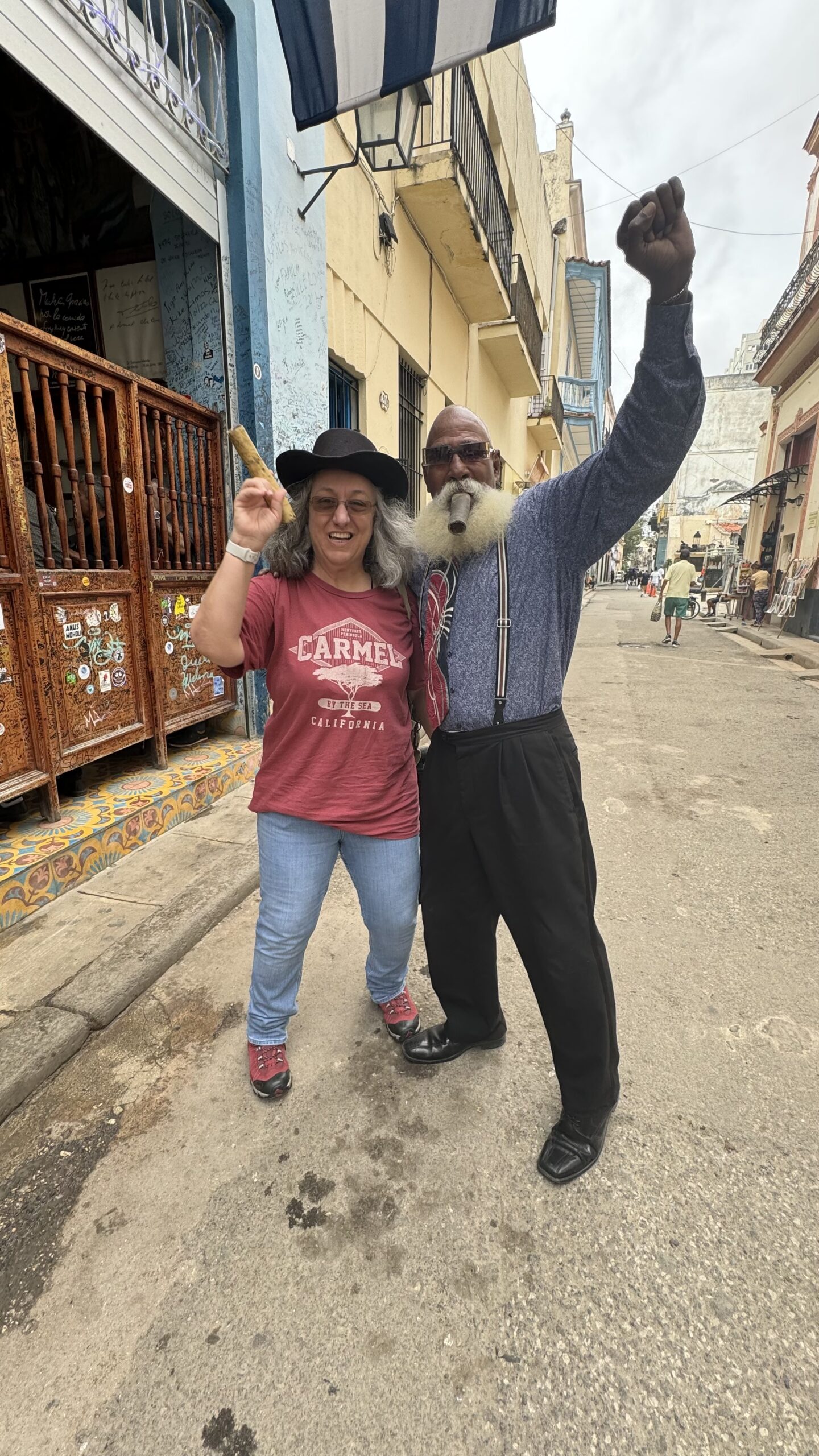 Portrait of Carol Schiraldi with Will E. Cuba in Old Havana, Cuba. 